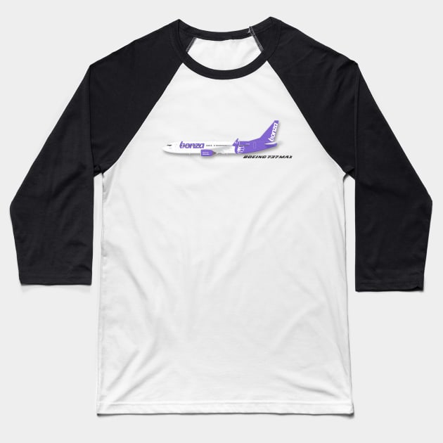 Boeing 737-max BONZA Airlines Baseball T-Shirt by GregThompson